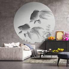 Tapeter WallArt Wallpaper Circle Two Goldfish 142.5 cm