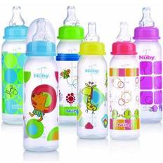 Nuby Printed Kids Pop Up Sipper Water Bottle, Colors May Vary, 1 Pack, 12 oz, Multi