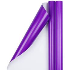 Wrapping Paper & Gift Wrapping Supplies Jam Paper Glossy Purple Wrapping All Occasion 25 sq. ft. 2/Pack