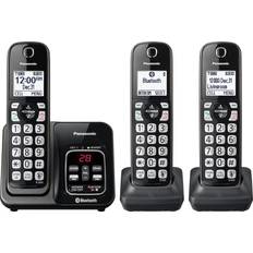 Wireless home phone system Panasonic Black Cordless Phone System TGD663M With 3 Handsets