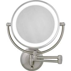 Bathroom Furnitures Zadro 10X/1X Dual-Sided Round Led Lighted Wall Mount Mirror In Satin Nickel Satin Nickel