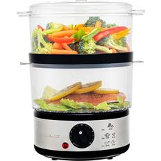Classic Cuisine Vegetable Steamer Rice Cooker- 6.3 Quart Electric Steam Appliance with Timer for