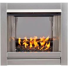 Bluegrass Living Vent Free Stainless Gas Fireplace Insert w/Black Glass Media, 24000 BTU