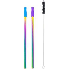 KOLORAE Stainless Steel Straws with Cleaning Brush Set of 10