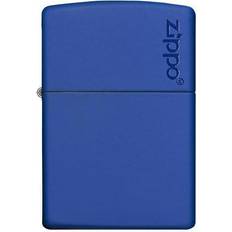 Zippo Royal Blue Matte Logo Pocket Lighter