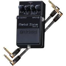 BOSS Effects Devices Boss 30Th Anniversary Mt-2-3A Metal Zone Effects Pedal And Two 6" Jumper Cable Promo Pack Black