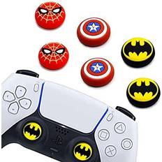 Controller Decal Stickers 6Pcs Analog Thumb Grip Stick Cover, Dualsense Wireless Controllers Game Remote Joystick Cap, Fantastic Non-Slip