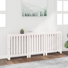 vidaXL Radiator Cover White Wood Pine - White