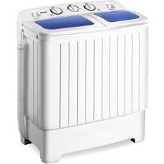 Portable washer and dryer Costway Portable Mini Compact Twin Tub White