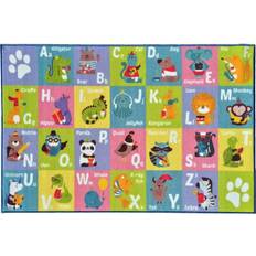 KC CUBS Multi-Color Kids Children Bedroom and Playroom ABC Alphabet Animal Educational Learning 3 ft. x 5 ft. Area Rug, Multi-Colored