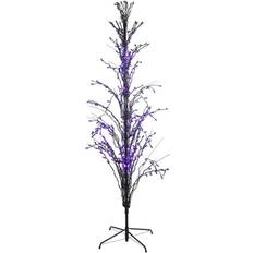 Interior Details Northlight 4 Pre-Lit Black Cascade Twig Tree Purple