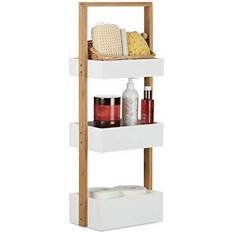 Holz Duschkörbe & Seifenablagen Relaxdays Wood 3 Tier Bathroom Free Standing Shower Tidy