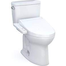 Toilets Toto Drake 28 3/8" Two-Piece 1.6 GPF Single Flush Elongated Toilet with Washlet C2 in Cotton 10" Rough-In, MW7763074CSFG.10#01