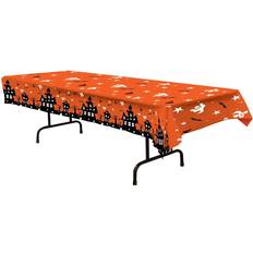 Beistle 54 x 108 Haunted House Tablecover; Orange 2/Pack 00025