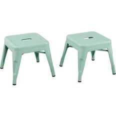 Acessentials Kid's Metal Stools, Teal, Set Of 2 Stools