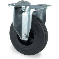 Sekketraller Fast hjul, sort massiv gummi, Ø160 mm, 135 kg, rulleleje, med plade Byggehøjde: 200 mm. Driftstempe