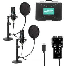 Movo LV4-C XLR Phantom Power Lavalier Cardioid Microphone, with Lapel Clip  and Windscreen