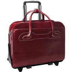 McKlein La Grange - Red Leather Vertical Detachable-Wheeled Ladies Briefcase | 96496