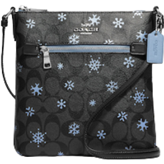 Coach Mini Rowan File Bag In Signature Canvas With Snowflake Print