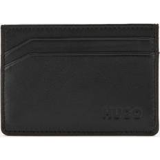 HUGO BOSS Embossed Leather Card Holder - Black