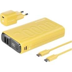 RealPower PB-20000 Power Pack Power bank 20000 mAh Li-ion USB, USB-C Yellow