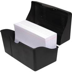 Clipboards & Display Stands on sale Storage Designs Plastic Card File, 300-Card Capacity, Black