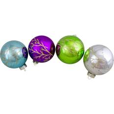 Christmas Tree Ornaments on sale Northlight 4 100mm Multi-Color Shiny Glass Ball Christmas