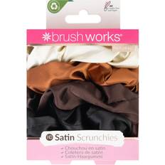 Brushworks Nude Satin Scrunchies X 4