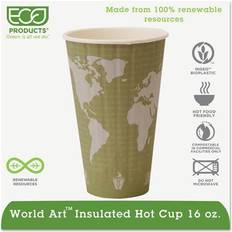 Paper Cups World Art Renewable & Compostable Insulated Hot Cups 16oz. 40/PK, 15 PK/CT