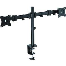 Rocelco Double Articulated Dual Desk Mount, Black
