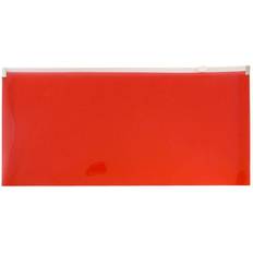 Jam Paper Envelopes & Mailing Supplies Jam Paper #10 Plastic Envelopes, Zipper Closure, Red, Pack Of 12