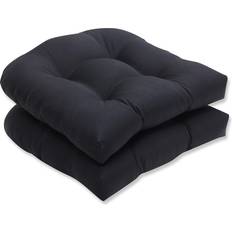 Pillow Perfect Outdoor Fresco Wicker Seat Cushion Chair Cushions Black