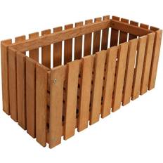 Outdoor Planter Boxes Sunnydaze Outdoor Rectangle Meranti Wood Picket Style Planter Box Flowers Herbs