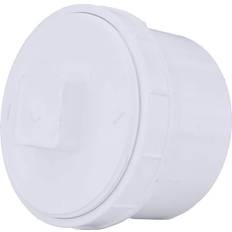 Charlotte Pipe 3 in. PVC DWV Fitting Cleanout Adapter with Cleanout Plug, White