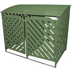 Double Green Wheelie Bin Wooden Storage Shed Store (Gebäudefläche )