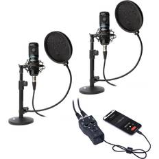 Zoom H6 All Black Handy Recorder, (2) Movo PM10 Lavalier Mic, (2