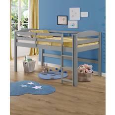 Kid's Room Walker Edison Bunk Bed Grey Gray Wood Low Loft Bed Frame