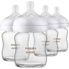 Best Baby Bottle Accessories Philips AVENT Glass Natural Baby Bottle with Natural Response Nipple, Clear, 4oz, 4pk, SCY910/04