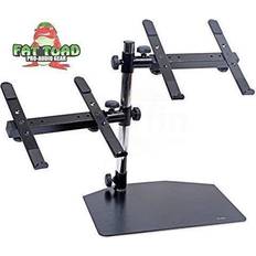 Laptop Stands Double DJ Laptop Stand by FAT TOAD 2 Tier PC Table Holder Portable Computer Clamp Equipment Rack with Duel Mounts for Music Studio Mixers