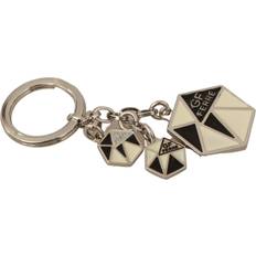 GF Ferre Beige Black Ring Logo Keyring Keychain