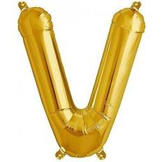 Amscan Letter V Supershape Gold Foil Balloon 34/86cm P50