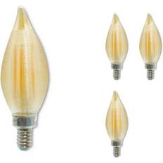 LED Lamps Bulbrite 40-Watt Equivalent C11 Dimmable E12 LED Spunlite Light Bulb 2100K in Amber (4-Pack)