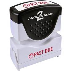 Stamps Accustamp2 035571 1 5/8 x 1/2 Red Past Due Accustamp2 Shutter Stamp with Microban