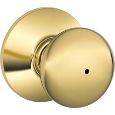Doorknobs Schlage Plymouth Bright Brass Privacy Bed/Bath Door Knob