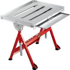 Folding table work bench VEVOR Welding Table, 31" x 23" Steel Industrial Workbench w/ 400lbs Load Capacity, Adjustable Angle & Height, Casters, Retractable Guide Rails, Three 1.6" Slots Folding Work Bench