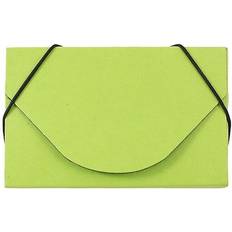 Jam Paper Colorful Business Card Holder Case with Round Flap, Matte Lime Chipboard, Sold Individually