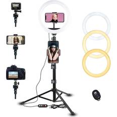Bower 8 Selfie Ring Light Studio with Adjustable Tripod and Phone Holder –  Professional Photo and Video Lighting Kit for Vlogging, Streaming, and