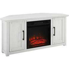 48 inch tv stand Crosley Camden Farmhouse Electric Fireplace Corner TV Stand, White