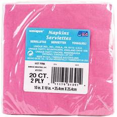 Unique Party Beverage Napkins 10"X10" 20/Pkg-Hot Pink