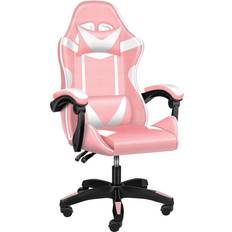 Cheap Adjustable Backrest - Pink Gaming Chairs Yssoa Racing Office Computer Ergonomic Game Chair Adjustable Swivel Recliner Pink/White